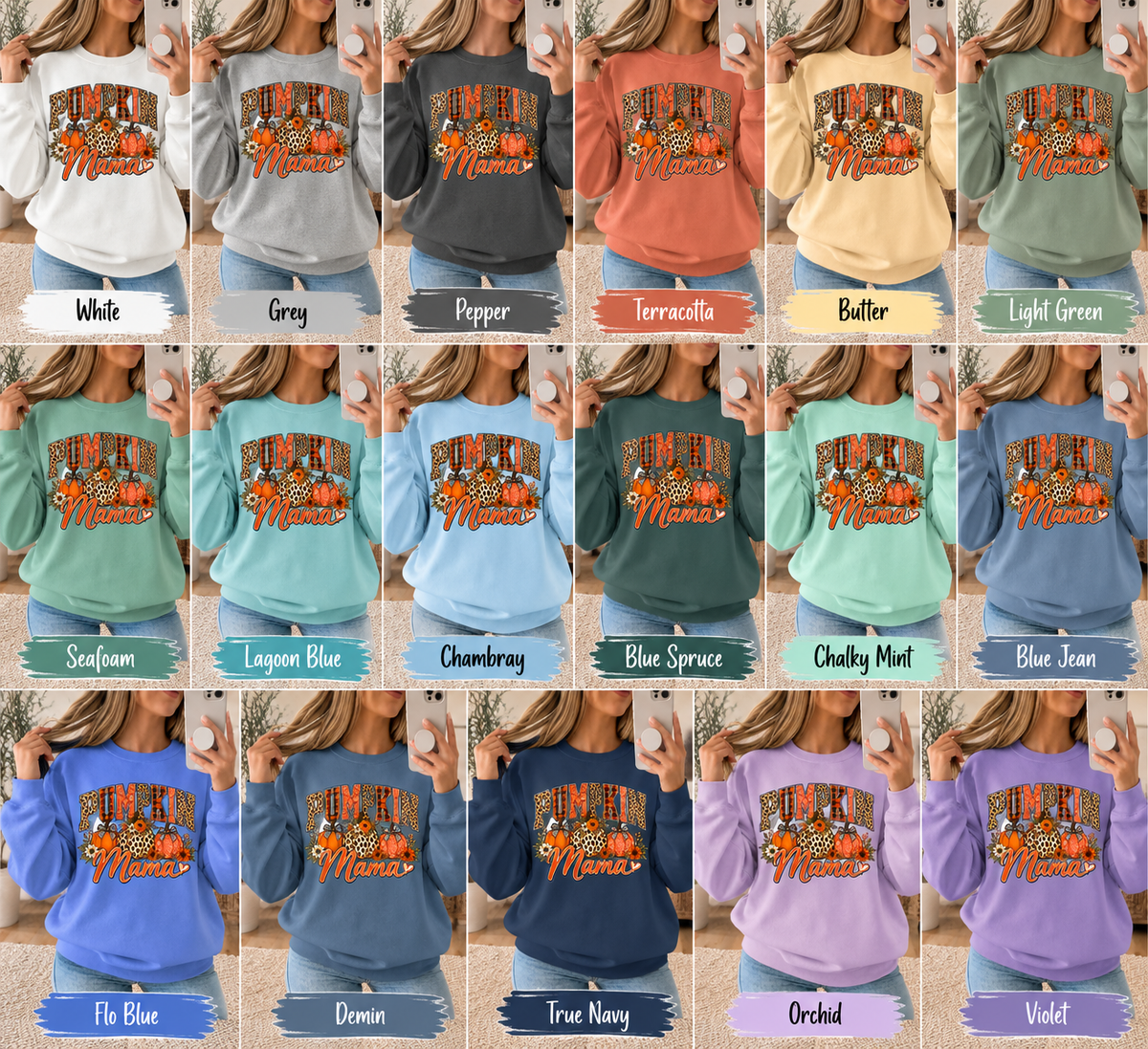 Pumpkin Mama Fall Garment-Dyed Sweatshirt